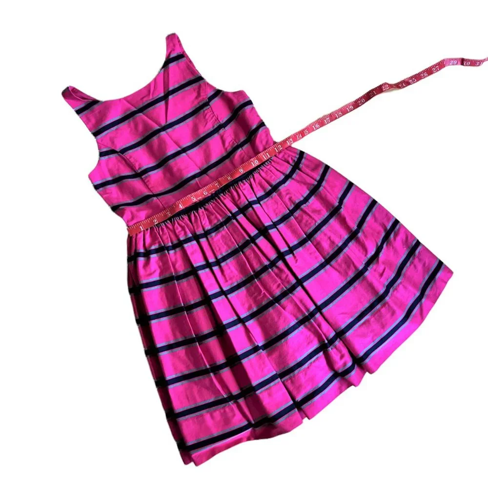 Girl's Ralph Lauren Pink Striped Sleeveless Button-Down Back Dress, Size 8